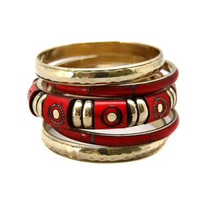 Ensembles de bracelets en laiton plaqué or faits à la main, multicolores, géométriques, bohèmes, élégants, bijoux pour femmes - Product Image 5