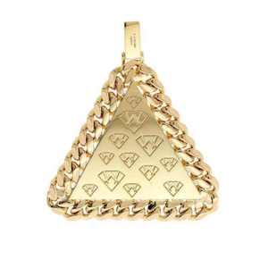 Colgante Piramidal Chapado en Oro con Diamantes y Símbolo de Dólar, Amuleto con Temática Hiphop para Hombre, Uso Diario - Product Image 2