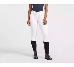 2026 Pantalon d'équitation personnalisé pour femme, blanc, taille haute, longueur intégrale, en SpandexCoton, avec poches et braguette boutonnée, couleur unie - Product Image 5