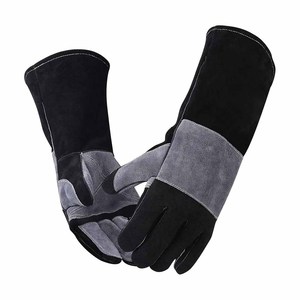 Premium Quality Cowhide Split Leather Reinforced Welding <b>Gloves</b> Long Cuff Heavy Duty Firefighting Construction Bbq <b>Gloves</b> - Product Image 5