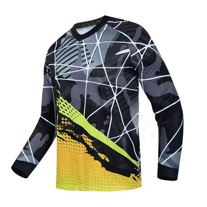 เสื้อจักรยานแขนยาว 100% โพลีเอสเตอร์ สีน้ำเงินและสีเขียวอมฟ้า ระบายอากาศได้ดี เสื้อผ้าสำหรับปั่นจักรยานผู้ชาย ชุดปั่นจักรยานสำหรับฤดูร้อน - Product Image 4