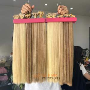 Cinta de longitud larga en extensiones de cabello Color personalizado Mejor calidad Cabello humano real Remy Precio barato de fábrica - Product Image 3