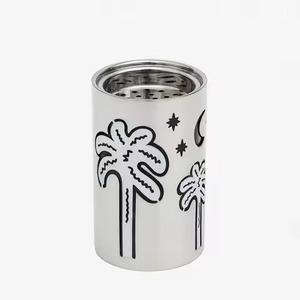 Meistverkaufter Lasergravierter Palmendreieck-Halbmond-Sterne Zylinder-Räucherstäbchenhalter Metall-Kohlebrenner Bakhoor-Brenner - Product Image 1