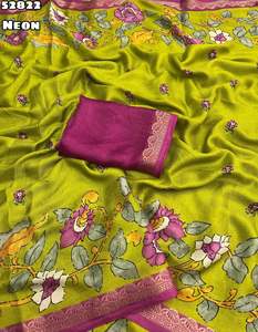 Nouveau sari en soie Dola élégant pour femmes avec bordure en tissage jacquard pour les occasions de fête - Product Image 4