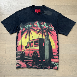 เสื้อยืดคู่รักสไตล์วินเทจ ล้างทำความสะอาดแล้ว ทรงหลวม ใส่ได้ทั้งชายและหญิง แขนสั้น สตรีทแวร์ย้อนยุค พิมพ์ลายกราฟิกตามสั่ง รับผลิตแบบ OEM ขายส่ง - Product Image 5