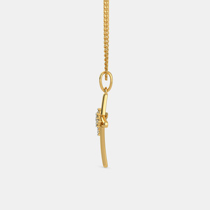 Collar con Colgante de Cruz Abierta en Oro Amarillo con Diamante Cultivado en Laboratorio - Product Image 4
