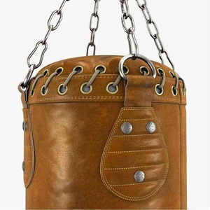 Sac de frappe en cuir avec fermeture à lacets et chaîne pour l'entraînement en salle de sport pour adultes - Product Image 5