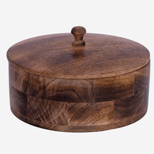 Casserole en bois de manguier artisanale de qualité supérieure, durable et écologique, avec couvercle en bois, extérieur émaillé, compatible four et lave-vaisselle, 20 cm - Product Image 6