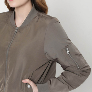 <b>Women</b> Camouflage Woven <b>Bomber</b> <b>Jacket</b> Printed Casual Green Slim Fit Padded Windbreaker Zip up Winter Outerwear - Product Image 1