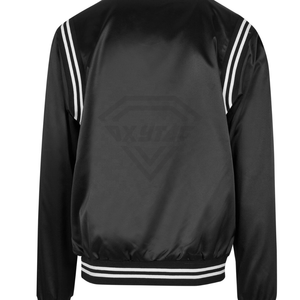 Chaqueta Varsity de Satén Blanca de Manga Larga, Chaqueta Universitaria de Béisbol Tipo Letterman, Chaqueta Varsity de Satén a Precio Económico, OEM - Product Image 2