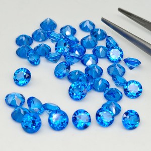 บลูโทแพซสวิสทรงกลมเจียระไนสวยงาม สำหรับทำเครื่องประดับ ขายส่ง DIY - Product Image 2