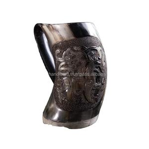 Cuerno Vikingo para Beber de Cuerno Natural de Vaca/Buey con Soporte, Artesanía India, Taza de Café de Cuerno, Nuevo Estilo, Precio al por Mayor - Product Image 4