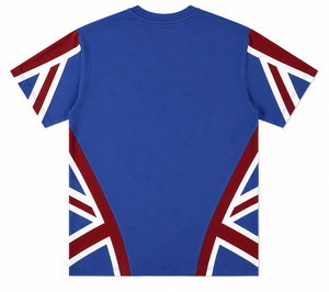 Men's Blue Short Sleeve <b>T</b>-<b>Shirt</b> With <b>Union</b> <b>Jack</b> Geometric Print Regular Fit Streetwear Style Knitted Polyester O-Neck - Product Image 2
