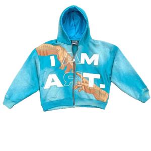 Envío Gratis a EE. UU. Sin Impuestos Personalizado Oversize de Gran Gramaje Vintage Lavado a la Piedra con Gráfico Estampado por Transferencia Térmica, Efecto Desgastado, Pedrería y Cremallera, Verano, Rápido - Product Image 1