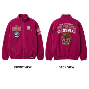 Women 320 GSM Polar Fleece <b>Jacket</b> Premium Soft Warm Burgundy Full Zip Custom Embroidery Screen Print Woven Label OEM ODM - Product Image 1
