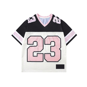 Camiseta de Fútbol Retro Americana de Alta Calidad al por Mayor, Personalizada, Estilo Urbano, Corta, Estampada, Transpirable, 100% Poliéster, Antiencogimiento - Product Image 1