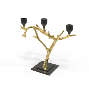 Copper and <b>Black</b> Branch <b>Candelabra</b> Home Decoration Durable Metal Candle Holder - Product Image 1