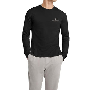 Men's Popular New Style Solid Long Sleeve T-Shirts 100% Cotton Eco-Friendly Breathable Quick Dry Custom Size High Quality - Product Image 1