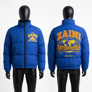 เสื้อแจ็คเก็ตพัฟเฟอร์ลำลองสำหรับผู้ชาย ZAINI ZE-002 รุ่นพรีเมียม 220 GSM ผ้าโพลีเอสเตอร์พองจี สีเขียวเข้มลายพราง แบบมีฮู้ด กันน้ำ - Product Image 4