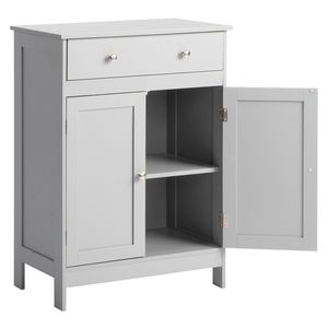 Mobile Bagno Moderno Grigio 60x30x80cm in Truciolato con Rivestimento in Melaminico, Doppie Ante e Cassetto Singolo - Product Image 2