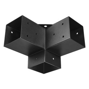 Kit Staffe per Pergola 4x4 Pollici, 4 Pezzi, Staffa Angolare a 3 Vie per Carichi Pesanti, Kit Base Palo per Lavori in Legno Fai-da-te, Facile Installazione - Product Image 6