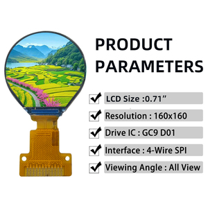 Nhỏ nhất Vòng <span class=keywords><strong>LCD</strong></span> hiển thị 0.71 inch 160*160 SPI nhỏ Thông tư <span class=keywords><strong>TFT</strong></span> <span class=keywords><strong>LCD</strong></span> màn hình hiển thị 12pin gc9d01 Vòng <span class=keywords><strong>LCD</strong></span> <span class=keywords><strong>Module</strong></span> bảng điều chỉnh - Product Image 2