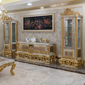 ชุดโซฟาหรูหราสไตล์คลาสสิค  ไม้มะฮอกกานีแท้ แกะสลักด้วยมือ หุ้มเบาะสไตล์ฝรั่งเศส เฟอร์นิเจอร์ห้องนั่งเล่นสำหรับบ้านพักตากอากาศ - Product Image 5