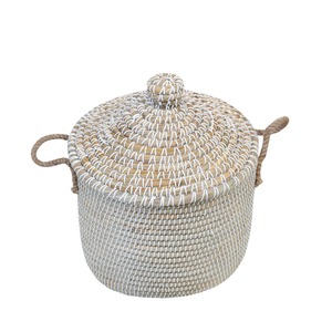 Handmade Seagrass Laundry <b>Basket</b> with <b>rope</b> Handle Handmade <b>Storage</b> <b>Basket</b> Wholesale eco-friendly Made Viet Nam - Product Image 3