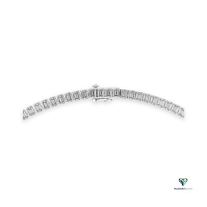 Collier tennis en or blanc 24,06 carats avec diamants de laboratoire taille émeraude en or massif 18 carats - Product Image 4