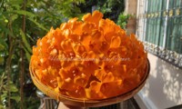 Centre de table décoratif en argile jaune fait main de fabrication thaïlandaise pour la maison, les cafés et les restaurants