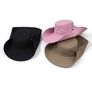 Big Brim Quick-drying Breathable Summer Fisherman Cowboy <b>Hat</b> Men's Distinctive Belt Design Adjustable <b>Hiking</b> Outdoor Sunscreen - Product Image 1