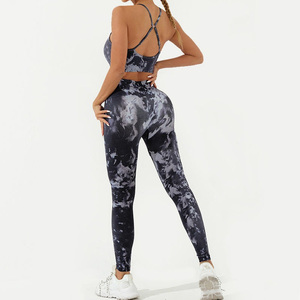Ensemble de yoga respirant taille haute pour femme, en polyester et nylon, avec crop top sans manches, idéal pour la gym et le fitness, vêtements de sport personnalisables OEM - Product Image 4