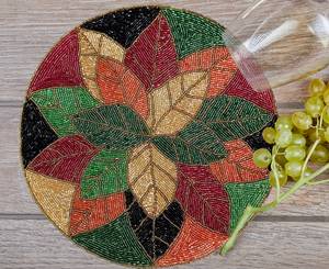 Beautiful Luxury <b>Beaded</b> Embroidery <b>Placemats</b> Handmade Table Mats for Dining Room Kitchen Party Wedding and Festive Decoration - Product Image 4