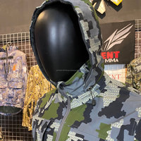 Veste de chasse unisexe légère en softshell coupe-vent, imperméable, respirante, imprimé camouflage, col montant, fermeture éclair tactique, équipement de plein air