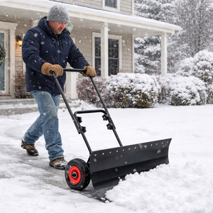 Pelle à neige en acier avec lame de 40 po x 17 po, poignée en U avec roues, lame et poignée réglables, pour usage extérieur ODGWTO019 - Product Image 2
