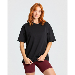 New Design Women <b>Black</b> O-Neck Short Sleeve Loose Women <b>Summer</b> Wear Fit Cotton Solid Color Casual Daily Wear <b>Top</b> Women <b>Summer</b> - Product Image 1