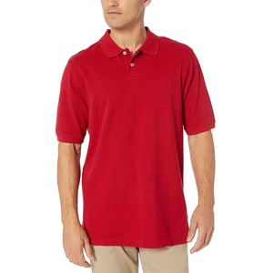 Polo Rojo de Manga Corta para Hombre, Color Sólido, Estilo Casual, Tejido Piqué, Antiarrugas, Corte Regular - Product Image 2