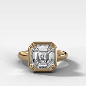 Bagues de fiançailles en diamant de laboratoire de 4 carats, taille Asscher, 4 mm de large, style Cigar Band, sertissage hybride à griffes, personnalisées, vente en gros, certifiées IGI - Product Image 5