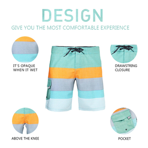 Shorts de bain pour hommes, unis, à séchage rapide, avec poches, taille mi-haute, taille élastique, décontractés, pour l'été, écologiques, respirants - Product Image 4