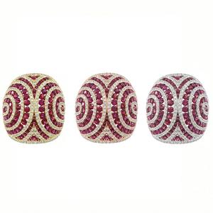 Anillo de Compromiso y Matrimonio Hecho a Medida, de Alta Calidad, en Platino, Oro Blanco y Rubí, para Regalo - Product Image 4