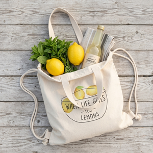 Canvas Drawstring Tote Bag Custom Print Shopping Carry Bag Reusable Grocery <b>Backpack</b> for Daily Use - Product Image 2