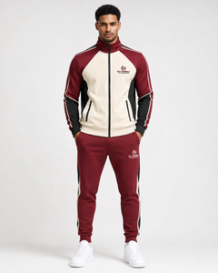 Chándal Deportivo FLY Humble para Hombre, con Cierre Completo, Blanco y Azul Marino, Transpirable, de Poliéster, para Otoño, Corte Regular, con Bolsillos Laterales - Product Image 3