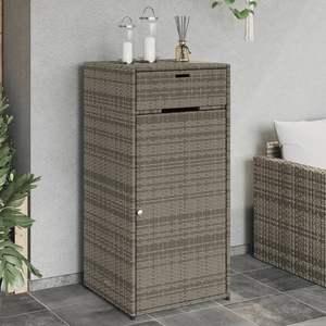 Armoire de rangement pour patio en rotin gris 21.7 "x 21.7" x 43.7" - Product Image 1