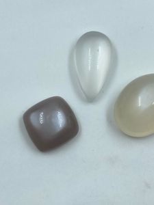 Natural Brown White And Beige <b>Colour</b> Moonstone Top Quality Crystal Stone 13.53Carat 3Pcs High Quality for Jewelry Making - Product Image 5