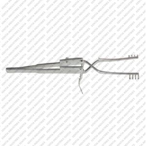 Écarteur chirurgical de précision Heiss à action croisée en acier inoxydable de haute qualité, 4x4 pointes émoussées, 4 pouces, CE - Product Image 3