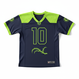 Maillot de football américain personnalisé avec impression par sublimation, respirant, à manches courtes, pour l'été et l'hiver, protection UV, vêtements de sport - Product Image 1