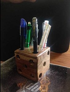 Wooden Cube Shape Pen Holder for Desk Handmade Office Pencil Holder <b>Desktop</b> Organizer Home Decor - Product Image 3