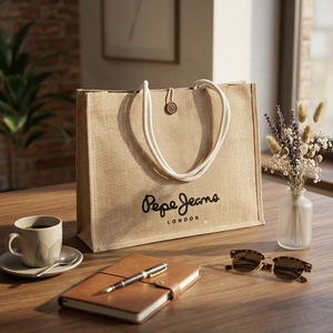 Bolsa de Compras Reutilizable Tejida de Yute Ecológica |   Bolsa de Transporte con Diseño Impreso Biodegradable al Mejor Precio |   Calidad Premium para Uso Diario - Product Image 4