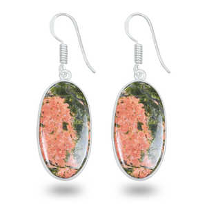 Boucles d'oreilles breloques en Unakite, minimalistes, plaquées argent, bijoux faits main en gros, vente chaude, pierre naturelle, cadeau de fête, meilleur prix - Product Image 4