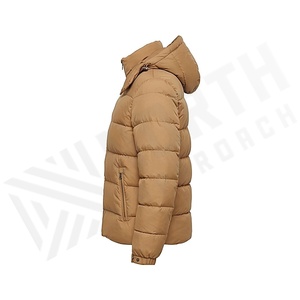 Hooded Quilted Waterproof <b>Bubble</b> Jacket Black Full Sleeve Winter Windproof Cotton Shell Knitted Fabric Polyester Filling Stand - Product Image 3